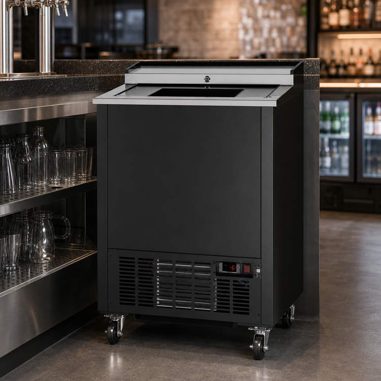 Product image #3 for KoolMore 25-Inch Commercial Glass Froster, 5 Cu. Ft., Black Steel Finish