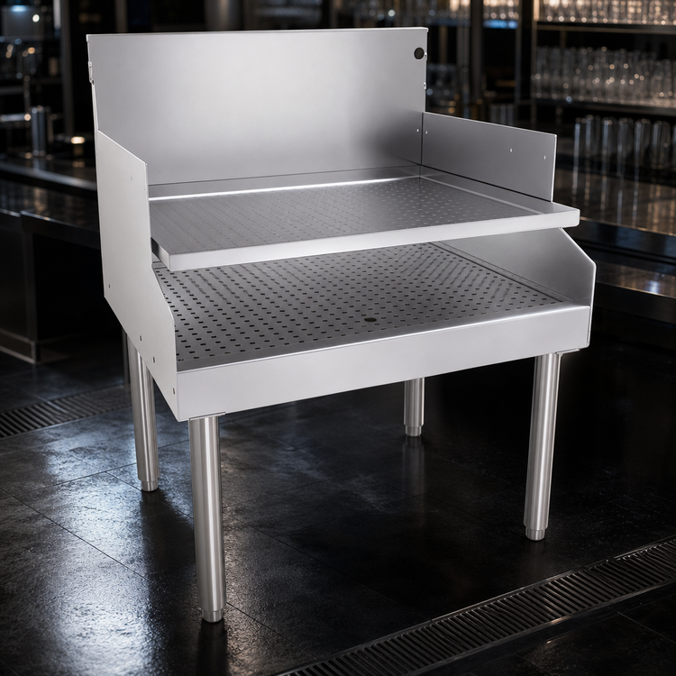 Product image #3 for Glastender RDBA-30S 30-Inch Free-Standing Recessed Drainboard with Perforated Shelf