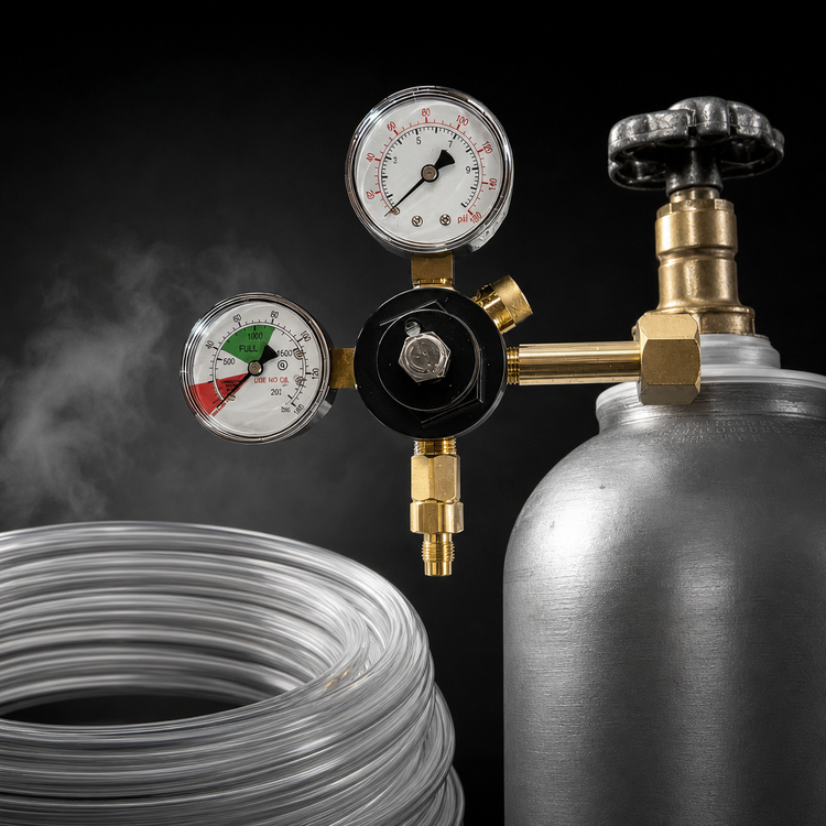 Product image #3 for Glastender High-Pressure Tank-Mount CO2 Regulator Kit with Double Gauge and 50-Foot Gas Tubing