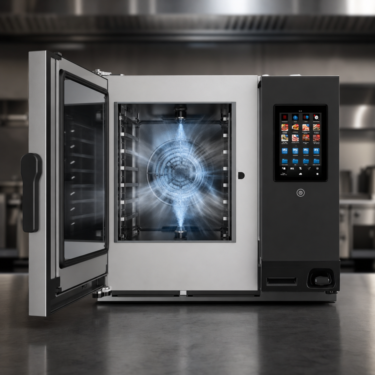 Product image #3 for Lainox Naboo 5.0 Floor Model Gas Combi Oven with Direct Steam, 6 x 1/1 GN, Touch Screen Controls
