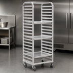 Thumbnail image #3 for Channel Manufacturing 415A All-Welded Aluminum Side-Load Bun Pan Rack, 27-Pan, 2-Inch Centers, 5-Inch Casters