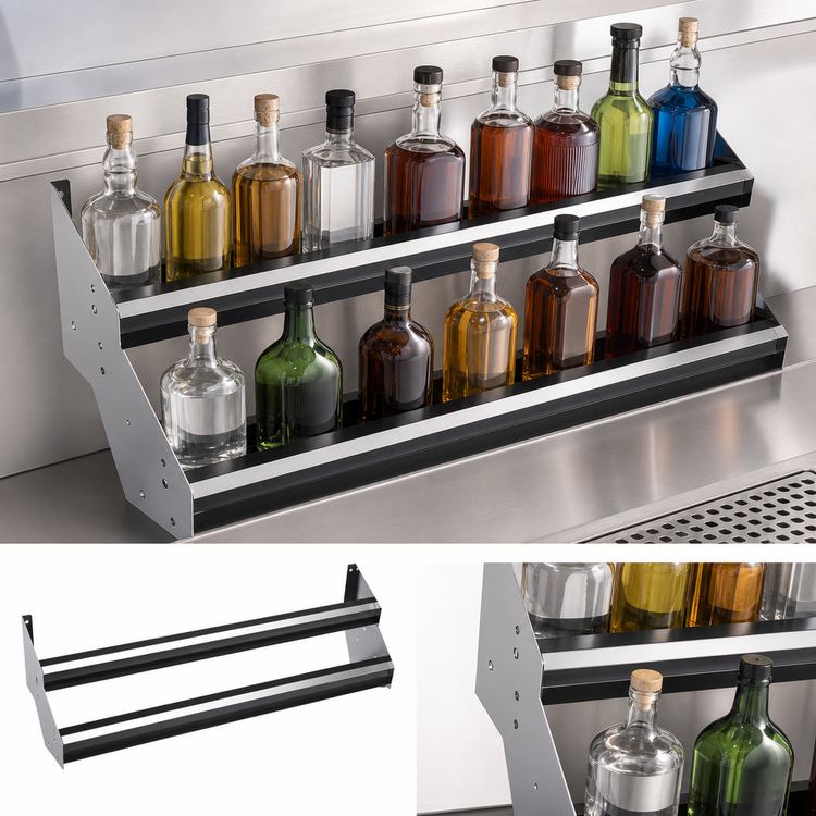Product image #3 for Krowne Royal Series 84-Inch Double Built-In Speed Rail, Stainless Steel