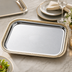 Thumbnail image #3 for Vollrath Odyssey™ Chrome-Plated Rectangular Serving Tray with Decorative Gold-Tone Rim, 19-1/2 x 14 Inch
