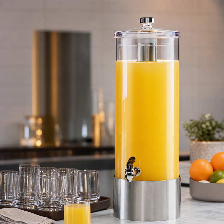 Product image #3 for Cal-Mil Single 3 Gallon Beverage Dispenser with Acrylic Container and Stainless Steel Base