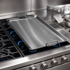 Thumbnail image #3 for Klinger's Trading Rocky Mountain Cookware RM2323 23" x 23" Add-On Griddle Top, 3/16" Steel, Covers 4 Burners