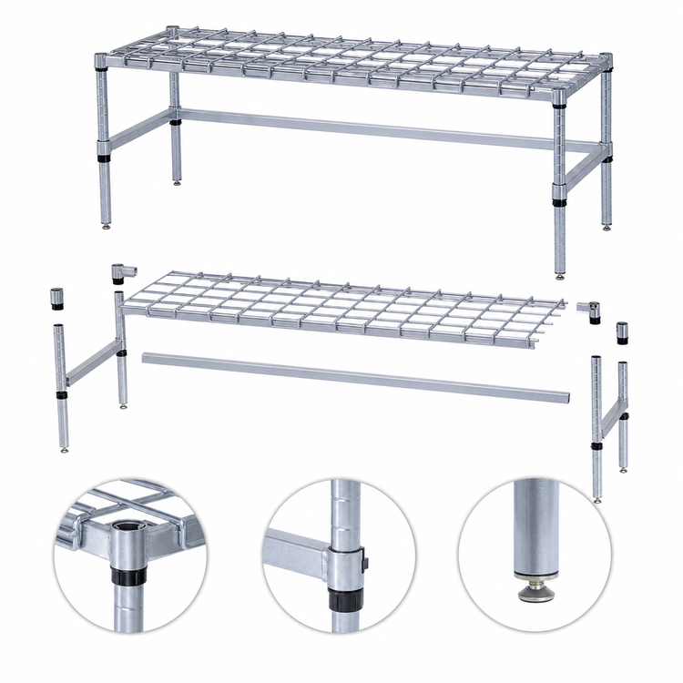 Product image #3 for Quantum Modular Wire Dunnage Rack with Removable Top Mat, 36 x 18 x 14, 1500 lb. Capacity