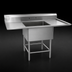 Thumbnail image #3 for Spec-Master FN Series One-Compartment Stainless Steel Commercial Sink with Dual 36-Inch Drainboards, 92-Inch W x 27-Inch D
