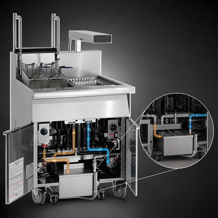 Product image #3 for Imperial 50 lb. Open Pot Gas Floor Fryer/Filter System with Computer Controls