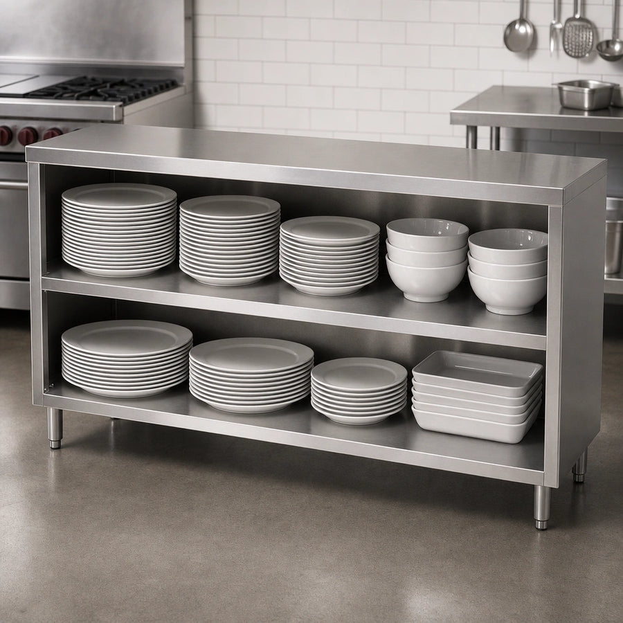 Open Front Dish Storage Cabinet