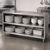 Thumbnail image #3 for John Boos Heavy-Duty Open-Front Dish Storage Cabinet with Mid Shelf, 60 x 15 x 35 Inches, Stainless Steel