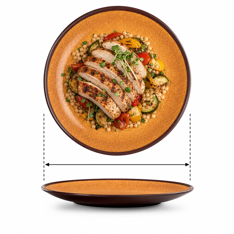 Product image #4 for Ardesia Ava 11-Inch Round Tan Melamine Plate, 24/Case