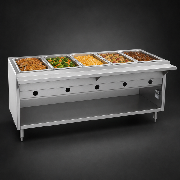 Product image #3 for Spec-Master HT5OB-208-3 79-Inch Electric 5-Well Open Base Hot Food Table
