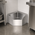 Thumbnail image #3 for Corner Floor-Mounted Mop Sink with Drain Basket, 26.5 x 26.5 x 16 Inches, 304 Stainless Steel