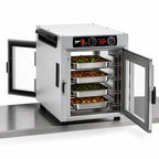 Thumbnail image #4 for Metro HotBlox™ HBCN4-ACPC-CT Narrow 4-Pan Pass-Thru Insulated Holding Cabinet, Clear Front/Rear Doors, Countertop/Stacking, Analog, 120V