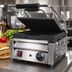 Thumbnail image #3 for Omcan USA Countertop Single Panini Press with Grooved Cast Iron Plates, 10 x 11-Inch Cooking Surface
