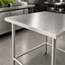 Thumbnail image #3 for Steel Works Stainless 30-Inch Square 18-Gauge 304 Stainless Steel Open Base Corner Work Table
