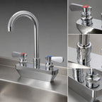 Thumbnail image #3 for BK Resources OptiFlow BKF-4SM2-8G-G 4-Inch Backsplash-Mount Commercial Faucet with 8.5-Inch Gooseneck Spout, Chrome, Ceramic Valves, Lead-Free