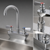Thumbnail image #3 for OptiFlow BKF-4SM2-8G-G 4-inch Splash-Mount Shallow Solid Body Faucet with 8.5-inch Gooseneck, Chrome