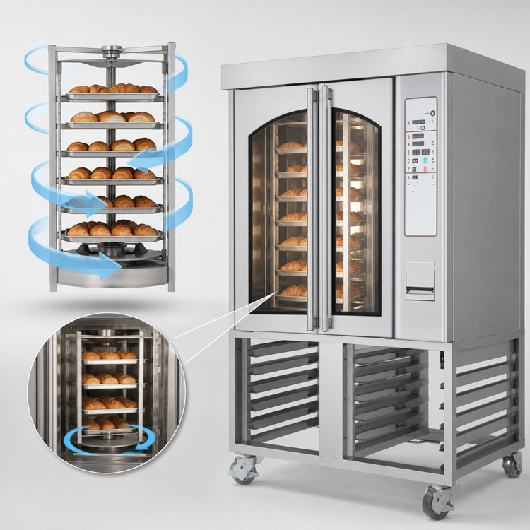 Product image #3 for Baxter Mini Electric Rotating Rack Oven with Programmable Digital Controls, Self-Contained Steam, and 8-Pan Capacity