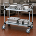 Thumbnail image #3 for Quantum Heavy-Duty Utility Cart with 2 Solid Galvanized Shelves, 42 x 18 Inches