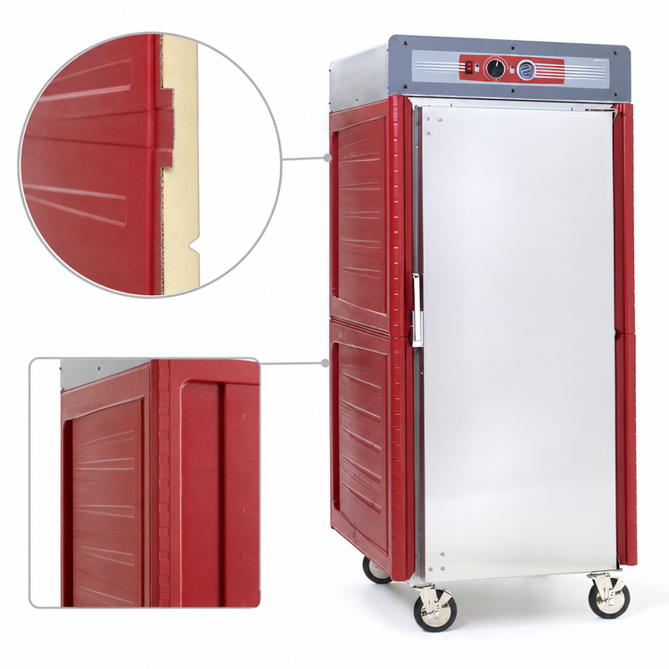 Product image #3 for Metro C5 4 Series Insulation Armour Plus Full Height Mobile Heated Holding Cabinet with Solid Door and Universal Wire Slides