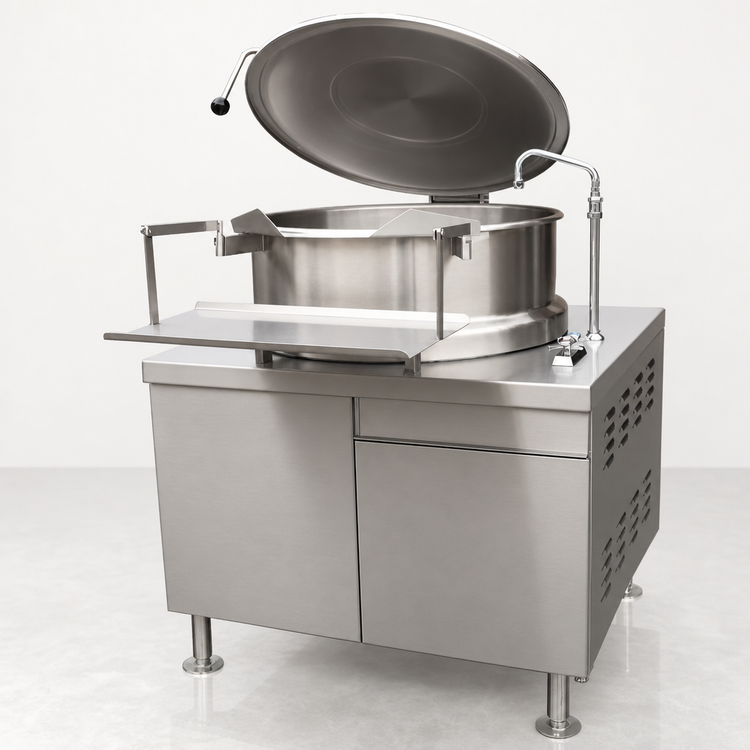 Product image #3 for Crown DMT-60 Direct Steam 2/3 Jacketed 60 Gallon Tilting Kettle