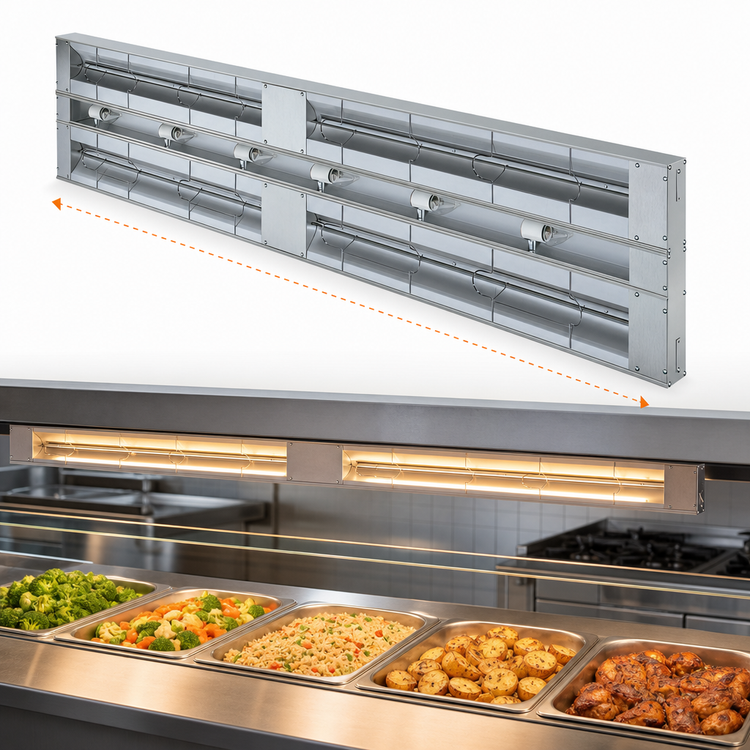 Product image #3 for Hatco Glo-Ray® 84-Inch Double Lighted Infrared Strip Heater, Aluminum