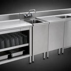 Thumbnail image #3 for Eagle Group 1800 Series MA2-18-3VP Freestanding Modular Add-On Underbar Hand Sink, 12"W x 20"D, 10" x 14" x 10" Bowl Case of 3