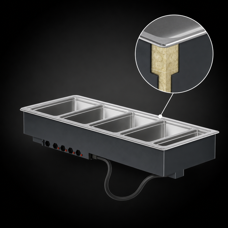 Product image #3 for Vollrath 5-Well Drop-In Electric Hot Food Well for Full-Size 12 x 20 Pans, Wet Operation
