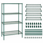 Thumbnail image #3 for Quantum WR86-2430P Wire Shelving Starter Unit, 30"W x 24"D x 86"H, 4 Shelves, Green Epoxy Finish