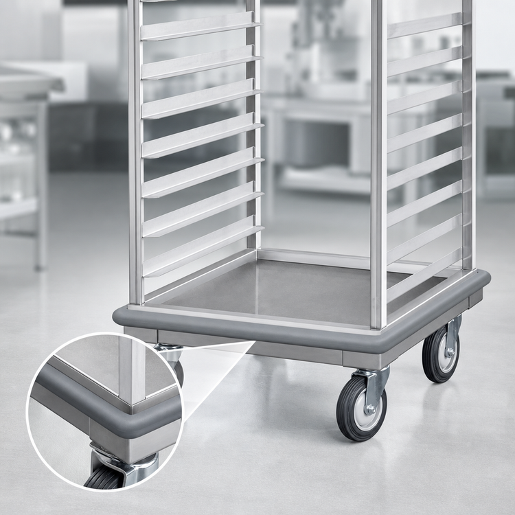 Product image #3 for Cres Cor Gray Non-Marking Perimeter Bumper for Restaurant Racks