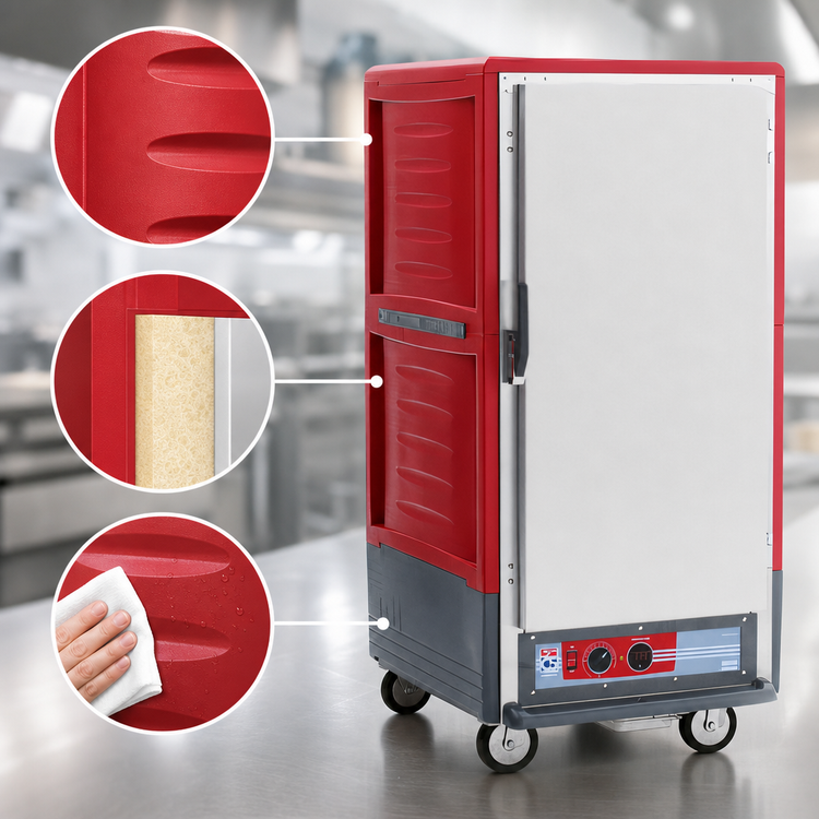 Product image #3 for Metro C5 3 Series 3/4 Height Heated Holding Cabinet with Red Insulation Armour, Lip Load Slides, 120V