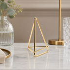 Thumbnail image #4 for American Metalcraft GCHG3 Geometric Gold Metal Tabletop Menu/Card Holder, 3-Inch Case of 96