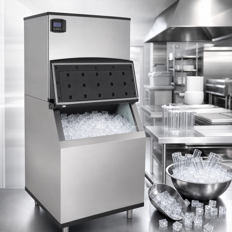 Product image #3 for Maxx Ice Intelligent Series 30-Inch Air-Cooled Full Dice Modular Ice Machine with 470-lb Storage Bin