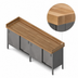 Thumbnail image #3 for John Boos 108-Inch Enclosed Base Wood Top Work Table with Sliding Doors, 30-Inch Deep, 4-Inch Coved Riser