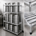 Thumbnail image #3 for Omcan USA Aluminum 6-Keg Rack, 60 Inch W x 20 Inch D x 76 3/8 Inch H