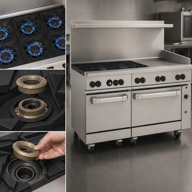 Product image #3 for Wolf Challenger XL 60-Inch Gas Restaurant Range with 6 Open Burners, Thermostatic Griddle, Standard Oven and Convection Oven