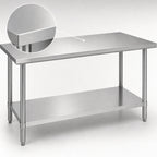 Thumbnail image #3 for Duke Manufacturing 314S-3648 48 x 36 x 36-Inch Stainless Steel Work Table, 14-Gauge 300-Series Top, Open Undershelf, No Backsplash
