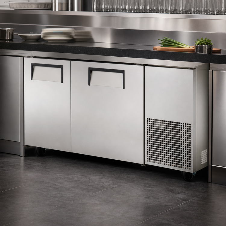 Product image #3 for True 60-Inch Deep Undercounter Freezer with 2 Solid Doors and Side-Mounted Self-Contained Refrigeration