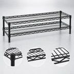 Thumbnail image #3 for Eagle Group QuadTruss HDFCM1436BL Front Case Merchandise Wire Shelving Unit, 2-Tier, 36 x 14 x 14 Inches, Black Epoxy