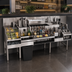 Thumbnail image #3 for Glastender 60-Inch All-In-One Underbar Ice Bin/Cocktail Station with Center Ice Bin, Sink, Blender Shelf, Speed Rail, and 10-Circuit Cold Plate