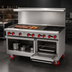 Thumbnail image #3 for American Range 60-Inch Gas Restaurant Range with 48-Inch Griddle, 2 Open Burners, Convection Oven, and Storage Base