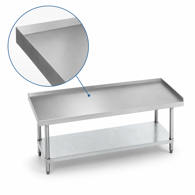 Product image #3 for Advance Tabco Special Value 48" W x 30" D x 25" H Equipment Stand with Stainless Steel Top and Galvanized Undershelf