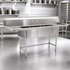 Thumbnail image #3 for Eagle Group BlendPort® BPS-2454-3-24-FC Three-Compartment Stainless Steel Sink, 18 x 24-Inch Bowls, Dual 24-Inch Drainboards