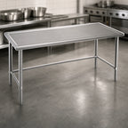Thumbnail image #3 for Eagle Group Spec-Master T30144GTEM 144 x 30-Inch Stainless Steel Work Table with Marine Edge and Galvanized Open Base