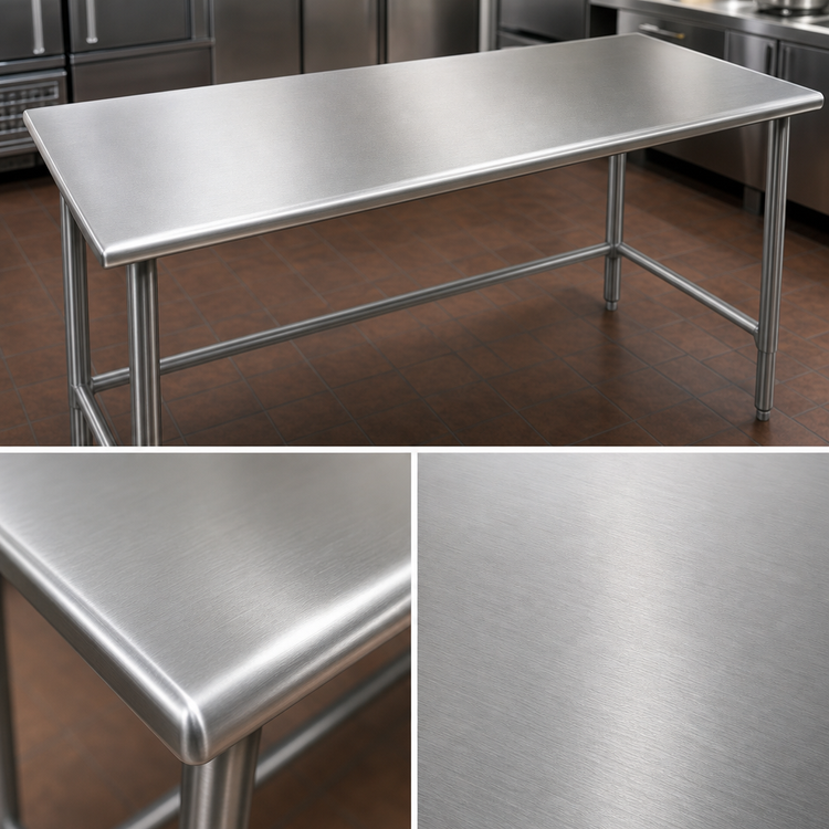 Product image #3 for Eagle Spec-Master 144-Inch x 36-Inch Stainless Steel Work Table with Rolled Edges and Crossrails