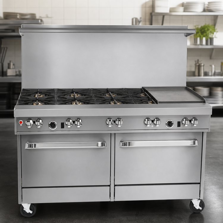 Product image #3 for Southbend Ultimate 60-Inch Gas Restaurant Range with 6 Burners, 24-Inch Griddle, Standard Oven, and Convection Oven