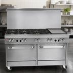 Thumbnail image #3 for Southbend (Middleby) Ultimate 4604AD-2G 60-Inch Gas Restaurant Range with 6 Burners, 24-Inch Griddle, Standard & Convection Ovens