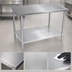 Thumbnail image #3 for John Boos Stallion 60-Inch x 30-Inch 16 Gauge Stainless Steel Top Work Table with Galvanized Base and Adjustable Undershelf
