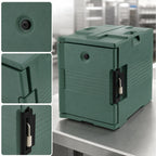 Thumbnail image #4 for Cambro Ultra Pan Carriers® UPC400SP192 60-Quart Insulated Front-Loading Food Pan Carrier with Security Package, Granite Green
